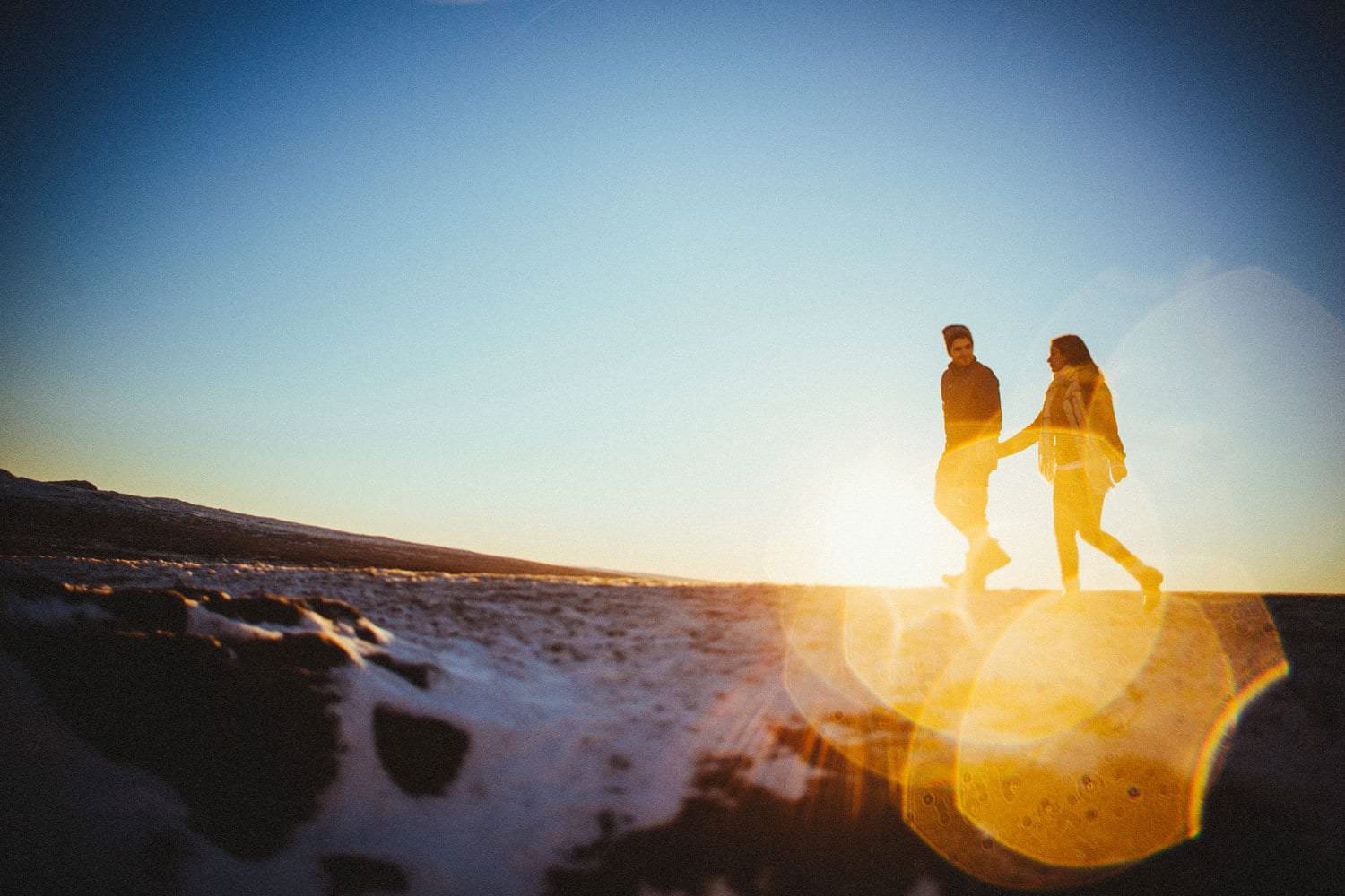 winter engagement session iceland